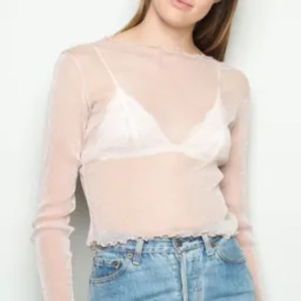 Brandy Melville See Through Pink Top